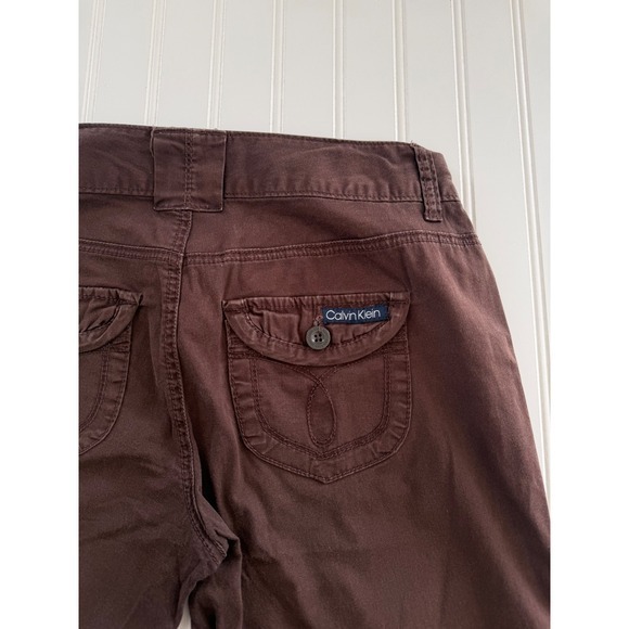 Calvin Klein Jeans Womens 4 Bermuda Shorts Brown Stretch Mid Rise Casual - Picture 8 of 8